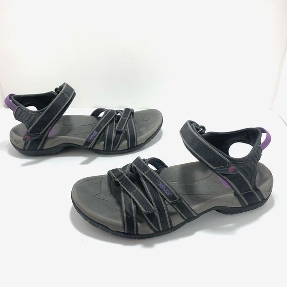 Teva Tirra Sport Hiking Water Sandals Women's Size 8 Classic Black Gray - Picture 1 of 16